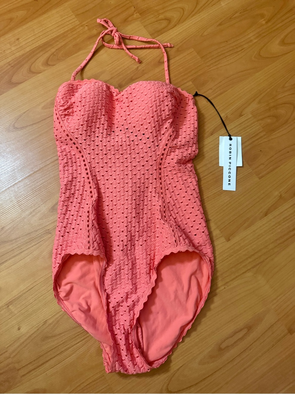 NWT Robin Piccone One Piece Coral Textured Swimsuit Size 6 MSRP $188